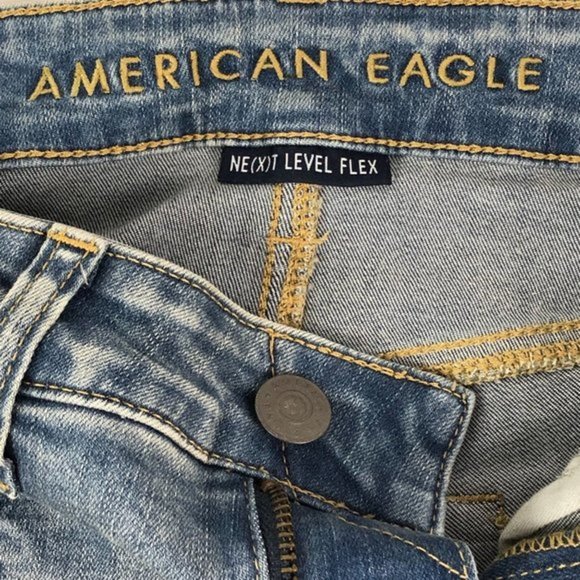 American Eagle Jeans Mens 28x30 Blue Next Level Flex Slim Straight - Picture 7 of 10